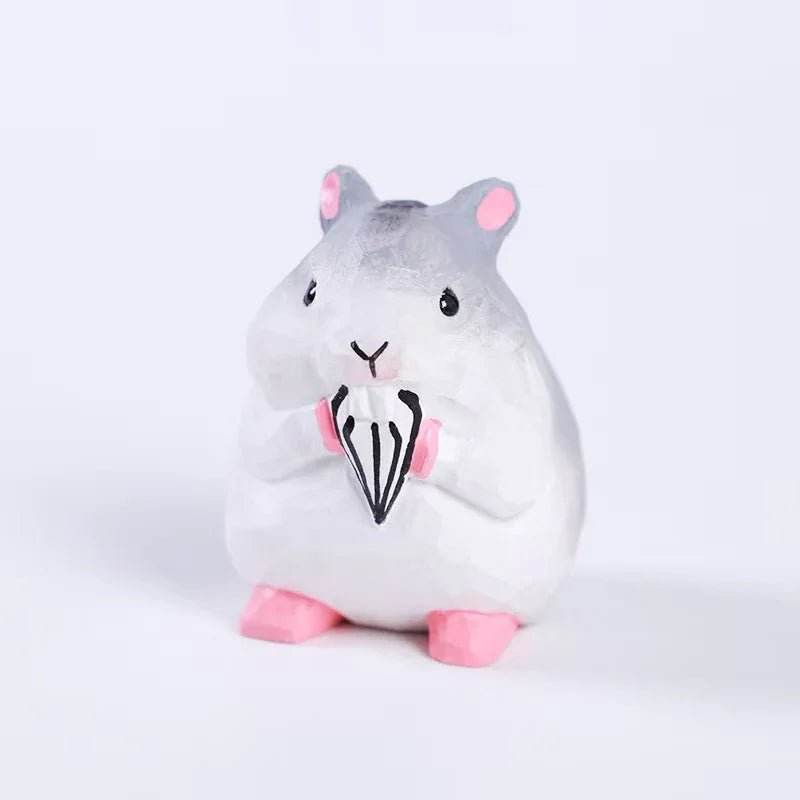 Wooden Hamster Wedding Engagement Ring Box Holder