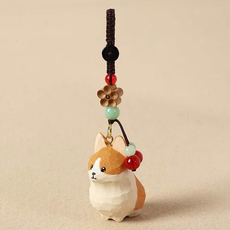 Wooden Dog Keychain Key Holder