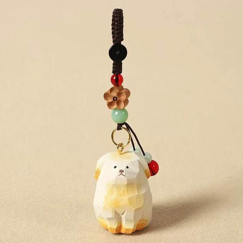 Wooden Dog Keychain Key Holder