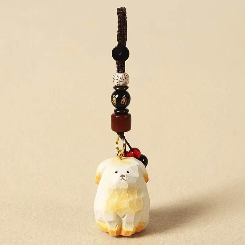 Wooden Dog Keychain Key Holder