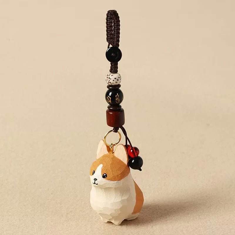 Wooden Dog Keychain Key Holder