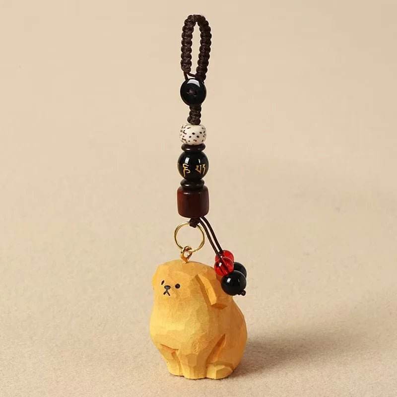 Wooden Dog Keychain Key Holder