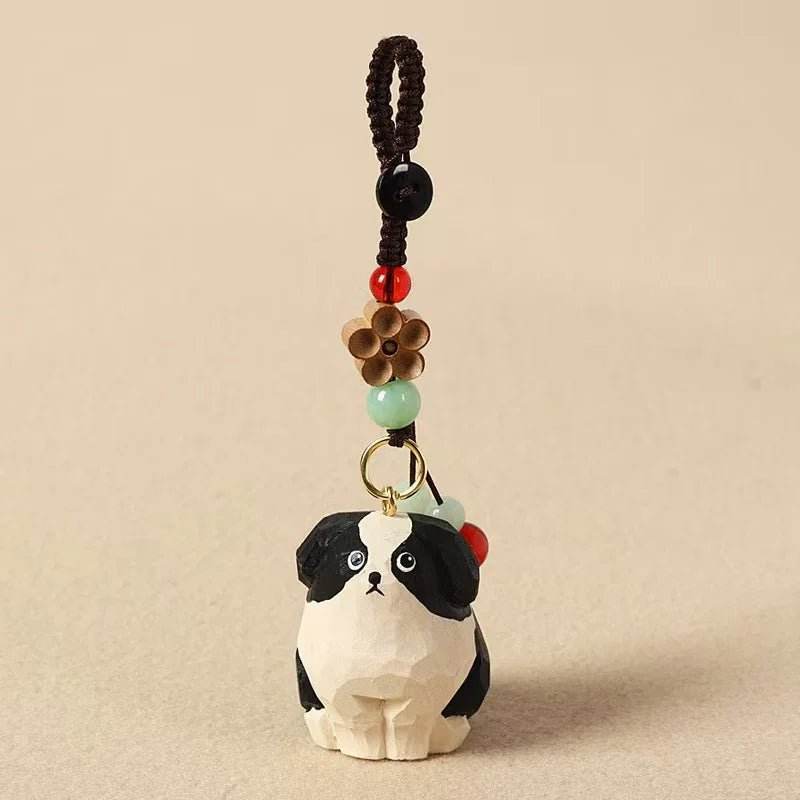 Wooden Dog Keychain Key Holder