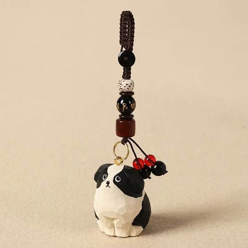 Wooden Dog Keychain Key Holder