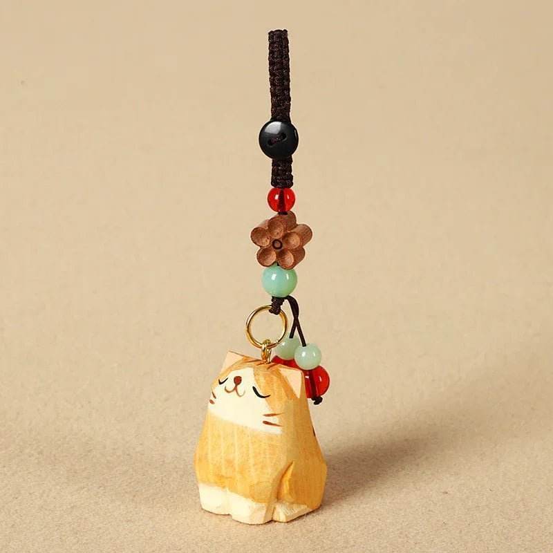 Wooden Cats Keychain Key Holder