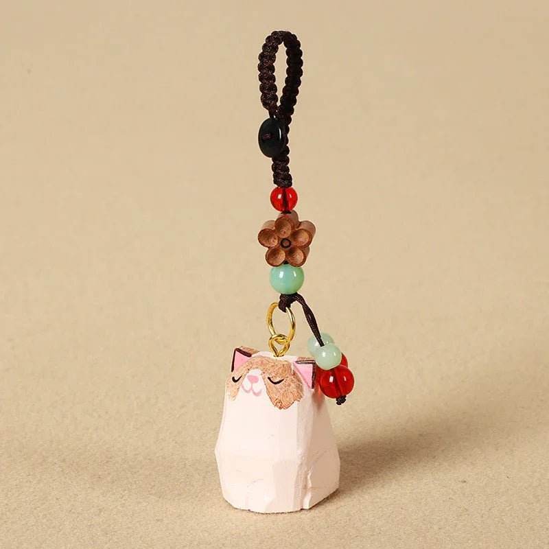 Wooden Cats Keychain Key Holder