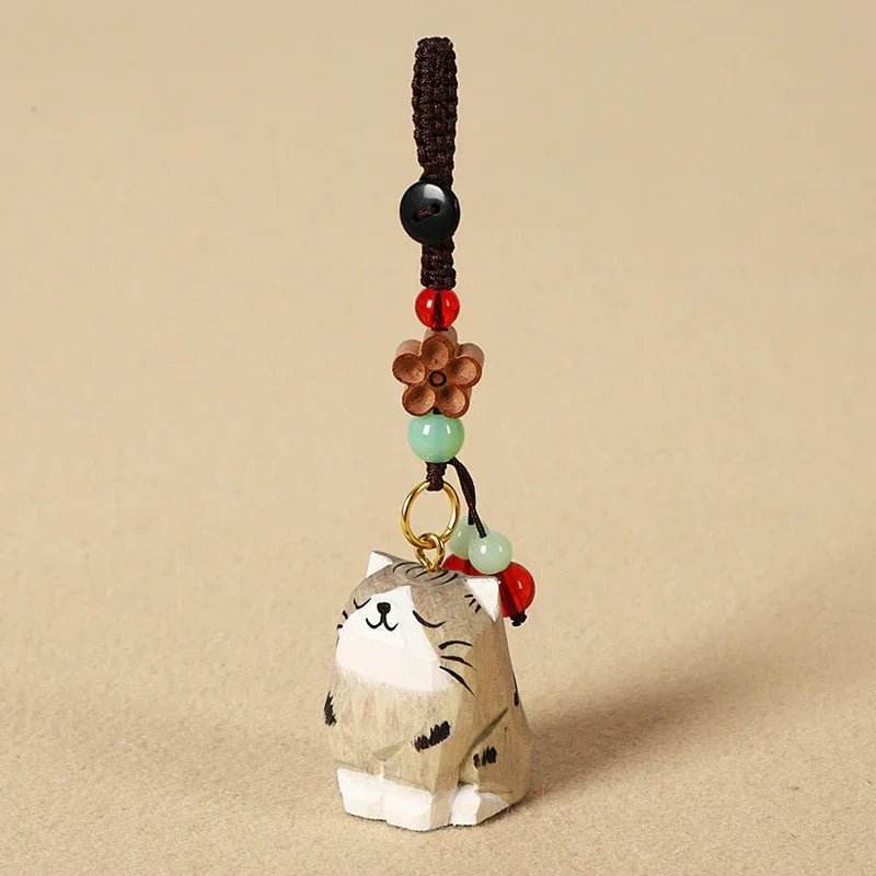 Wooden Cats Keychain Key Holder