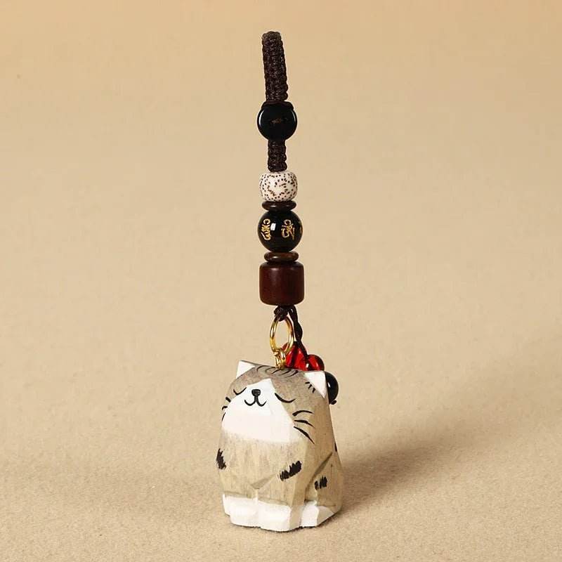 Wooden Cats Keychain Key Holder