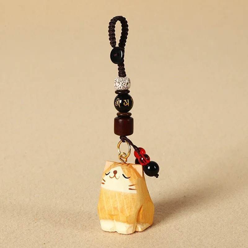 Wooden Cats Keychain Key Holder
