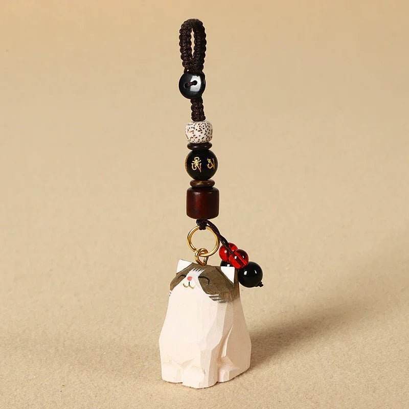 Wooden Cats Keychain Key Holder