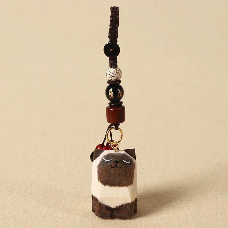 Wooden Cats Keychain Key Holder