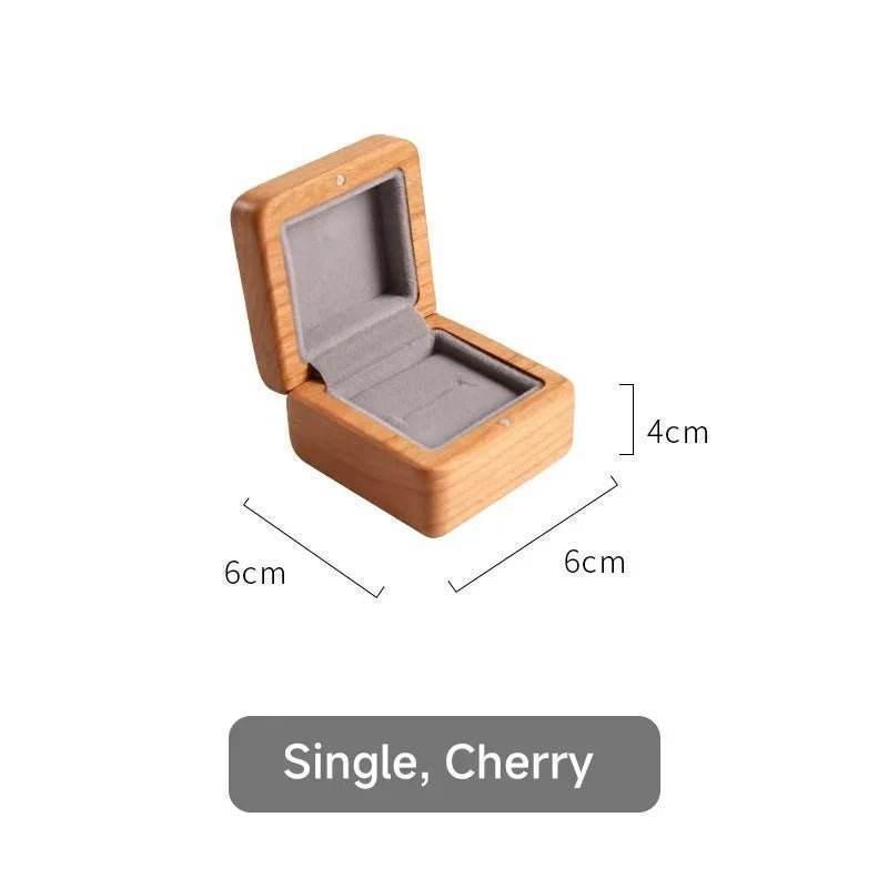 Wooden Birds Wedding Engagement Ring Box Holder