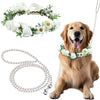 Dog Wedding Flower Collar and Pearl Leash Set Adjustable