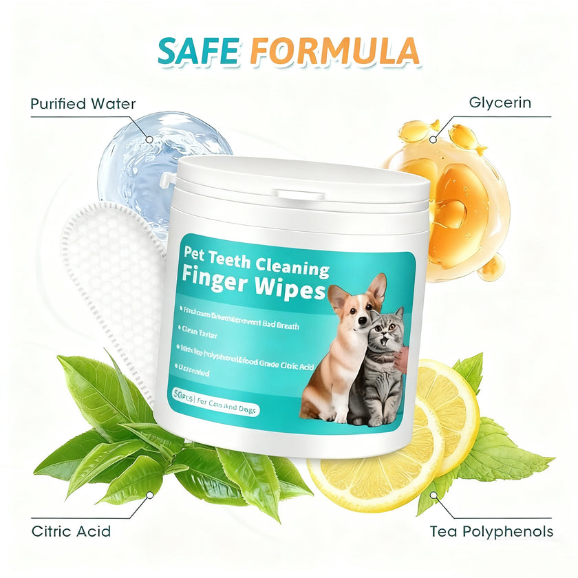 Pet Teeth Cleaning Finger Wipes Disposable