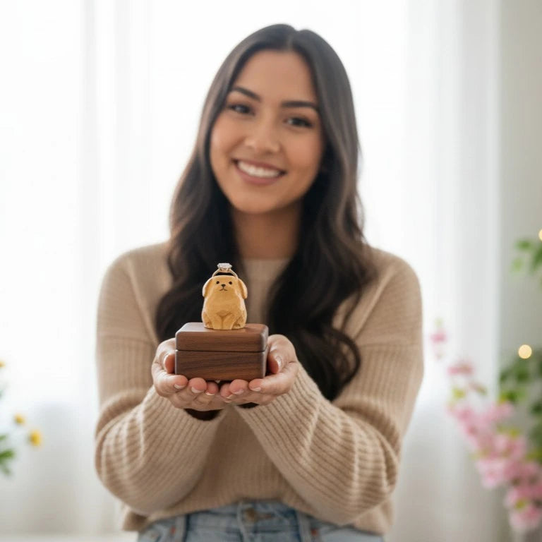 Wooden Wedding Ring Holder for Dogs - Let Your Furry Best Friend Hold Your Rings