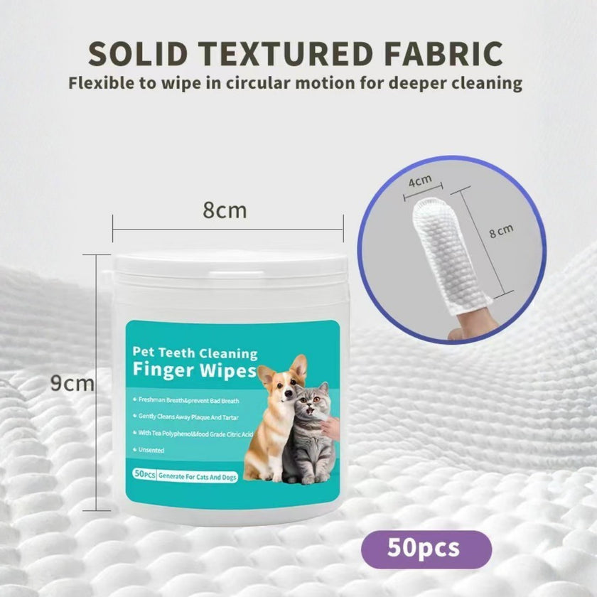 Pet Teeth Cleaning Finger Wipes Disposable