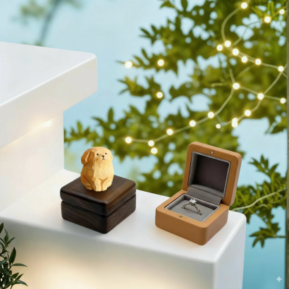 Wooden Wedding Ring Holder for Dogs - Let Your Furry Best Friend Hold Your Rings