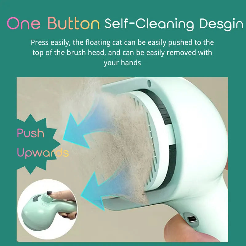 3 in 1 Pet Steam Brush Spray Hair Removal Comb Grooming Rechargeable