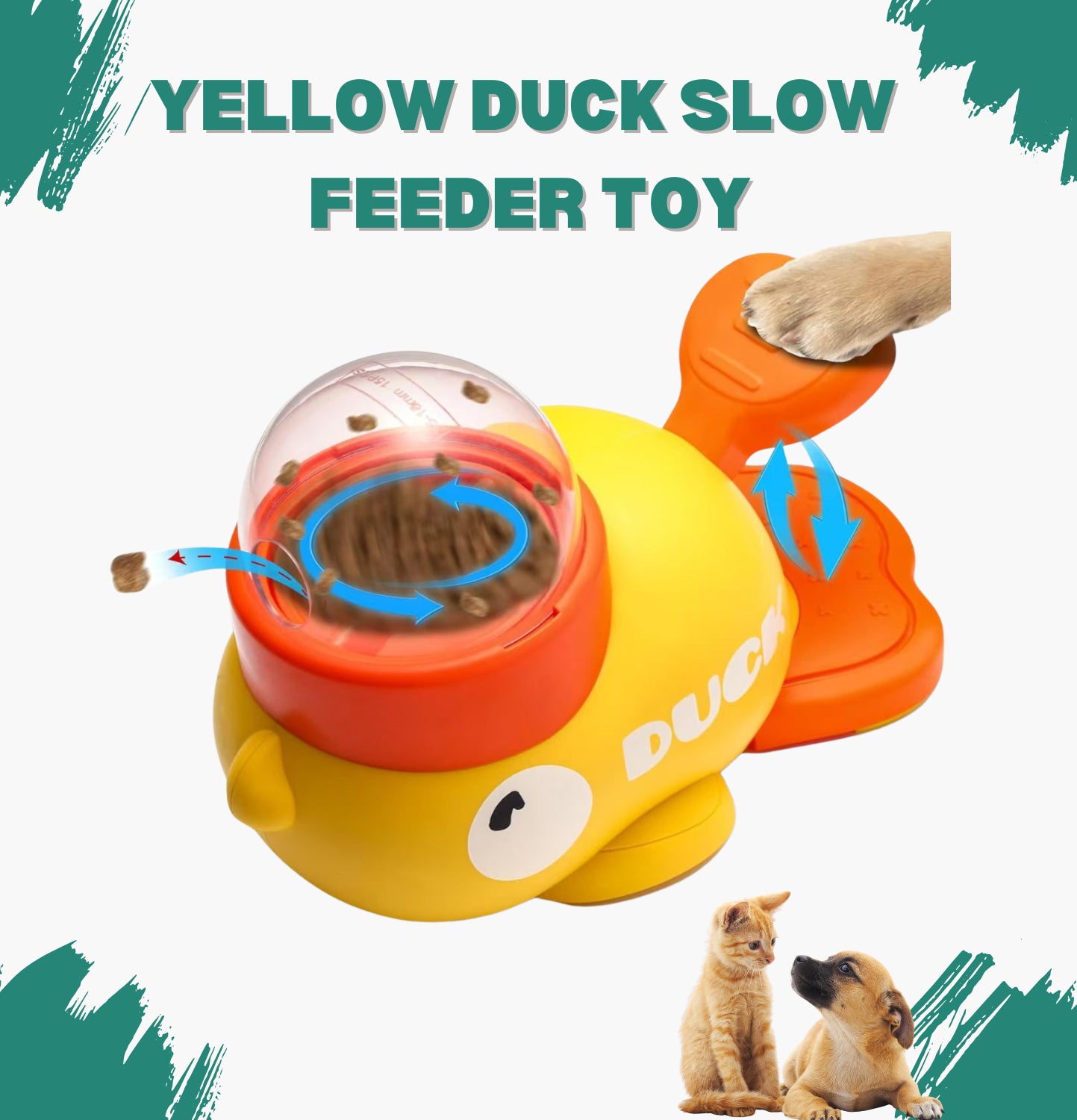 2 in 1 Duck Pet Snack Dispenser Puzzle Toy