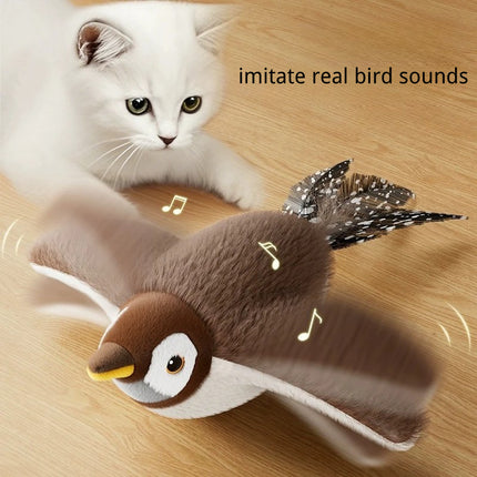 Flapping Bird Cat Interactive Toy Touch Activated Rechargeable